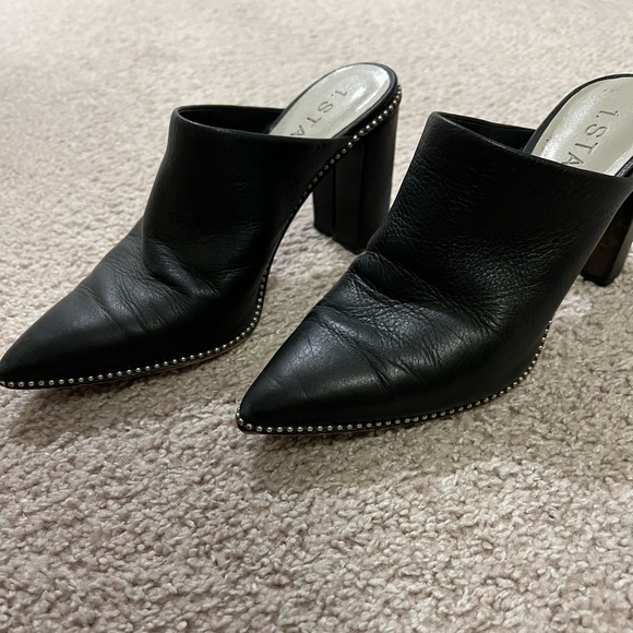 Black leather clog style shoes - Picture 4 of 4